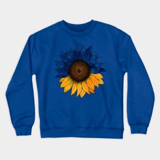 Support Ukraine Sunflower Blue Gold Colors Crewneck Sweatshirt